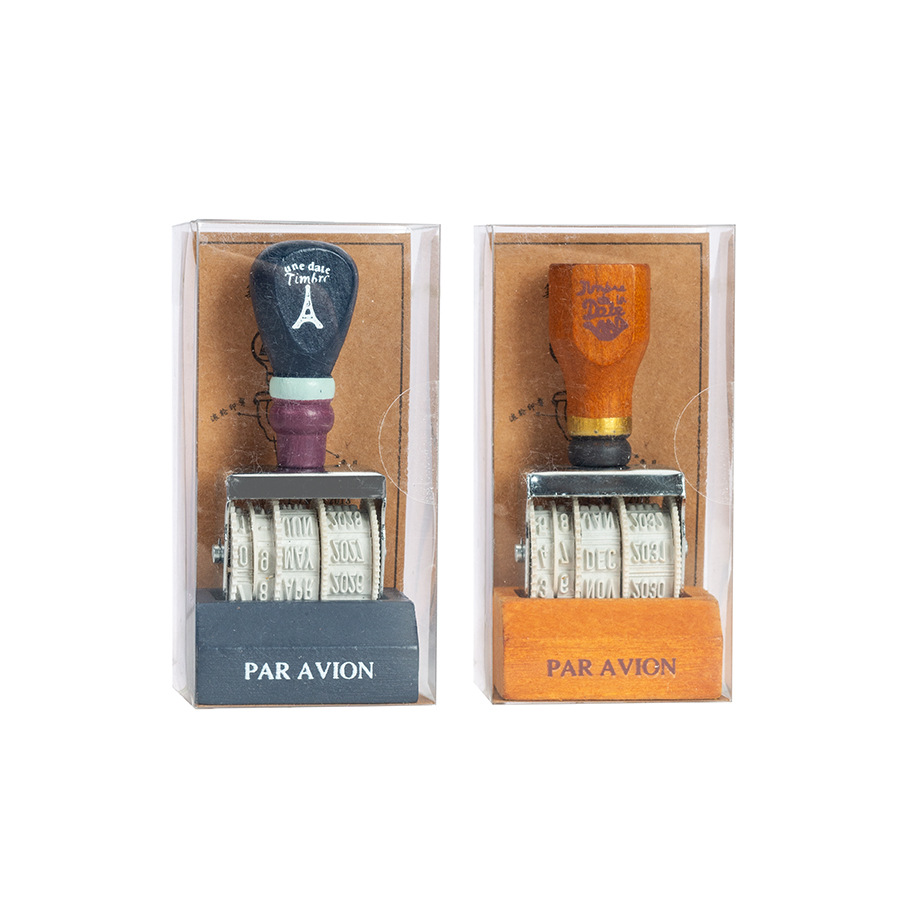 1Pcs Retro Wooden Roller Date  - Rubber Date Stamp recension och pris